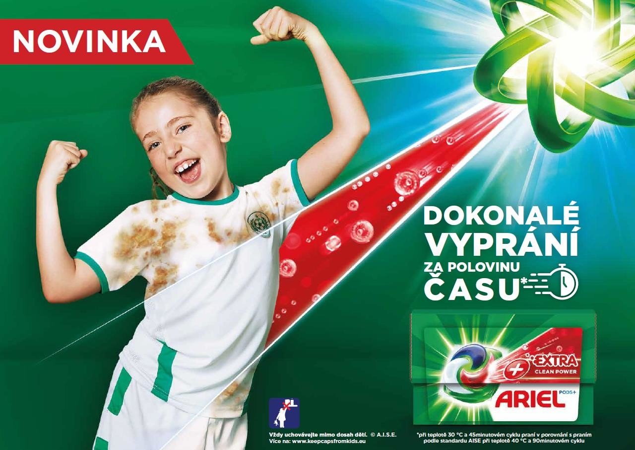 Ariel pracie gélové kapsuly + kompletná ochrana proti vlákninám, 60 ks