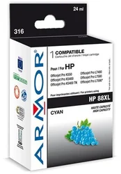 ARMOR cartridge pro HP 88XL Officejet K550 cyan HC, 20 ml, (C9391A) - alternativní