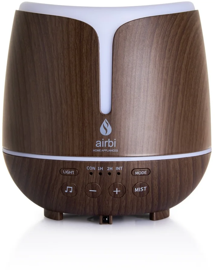 Aróma difuzér s bluetooth reproduktorom a osvetlením Airbi SONIC - tmavé drevo