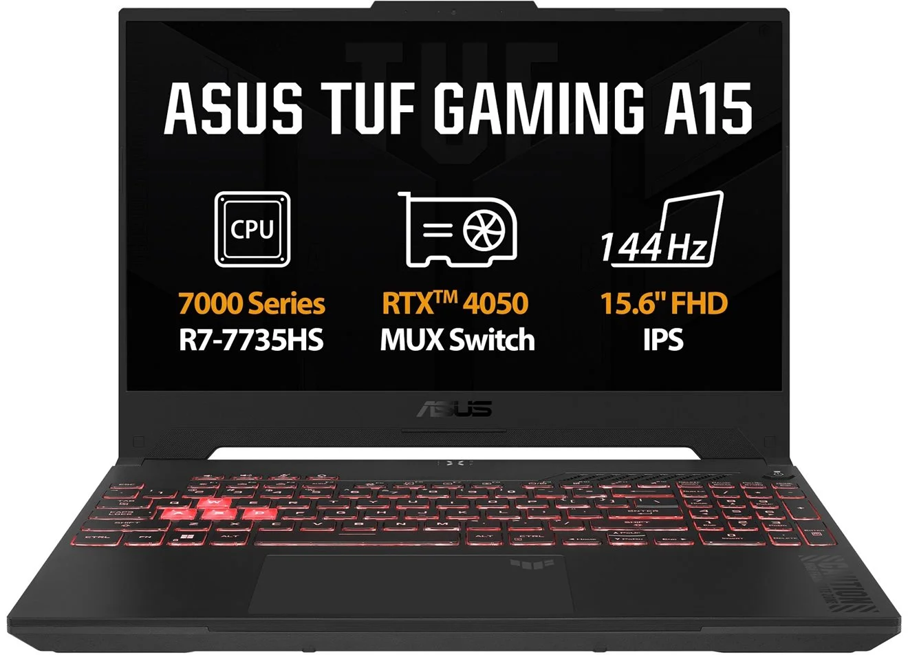 ASUS TUF Gaming A15/FA507NU/R7-7735HS/15,6"/FHD/16GB/1TB SSD/RTX 4050/bez OS/Gray/2R