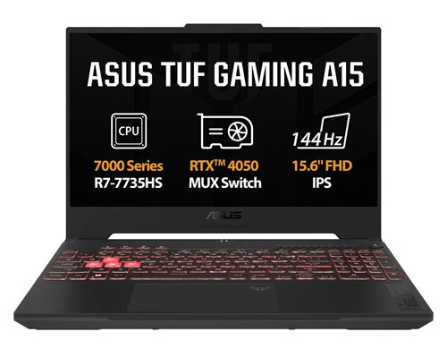 ASUS TUF Gaming A15/FA507NU/R7-7735HS/15,6"/FHD/16GB/1TB SSD/RTX 4050/bez OS/šedá/2R