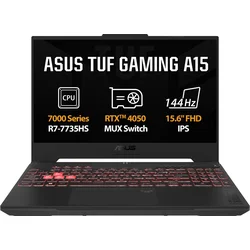 ASUS TUF Gaming A15/FA507NU/R7-7735HS/15,6"/FHD/16GB/1TB SSD/RTX 4050/bez OS/šedá/2R