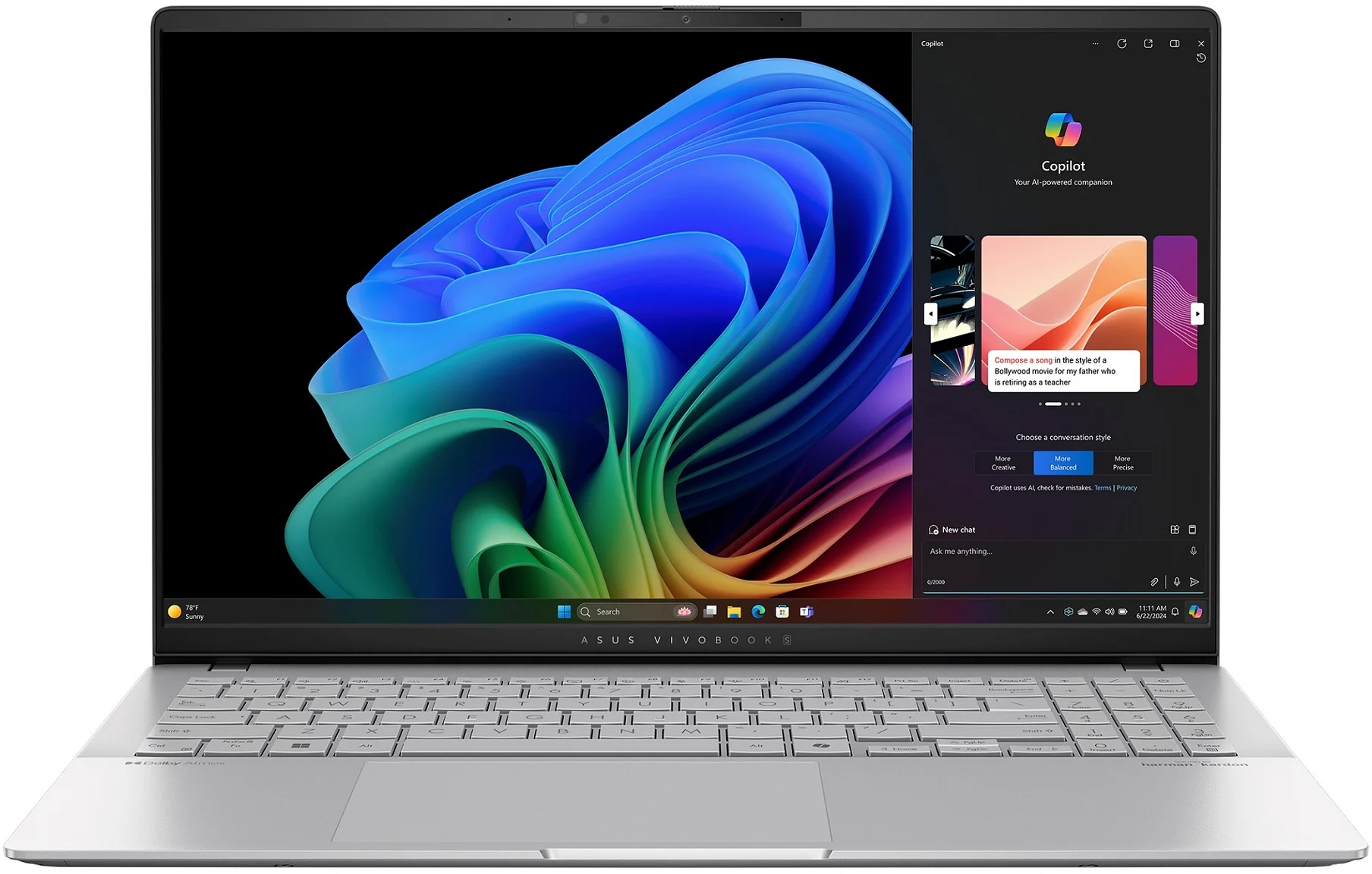 ASUS Vivobook S 15 OLED S5507QA-OLED001W Cool Silver celokovový