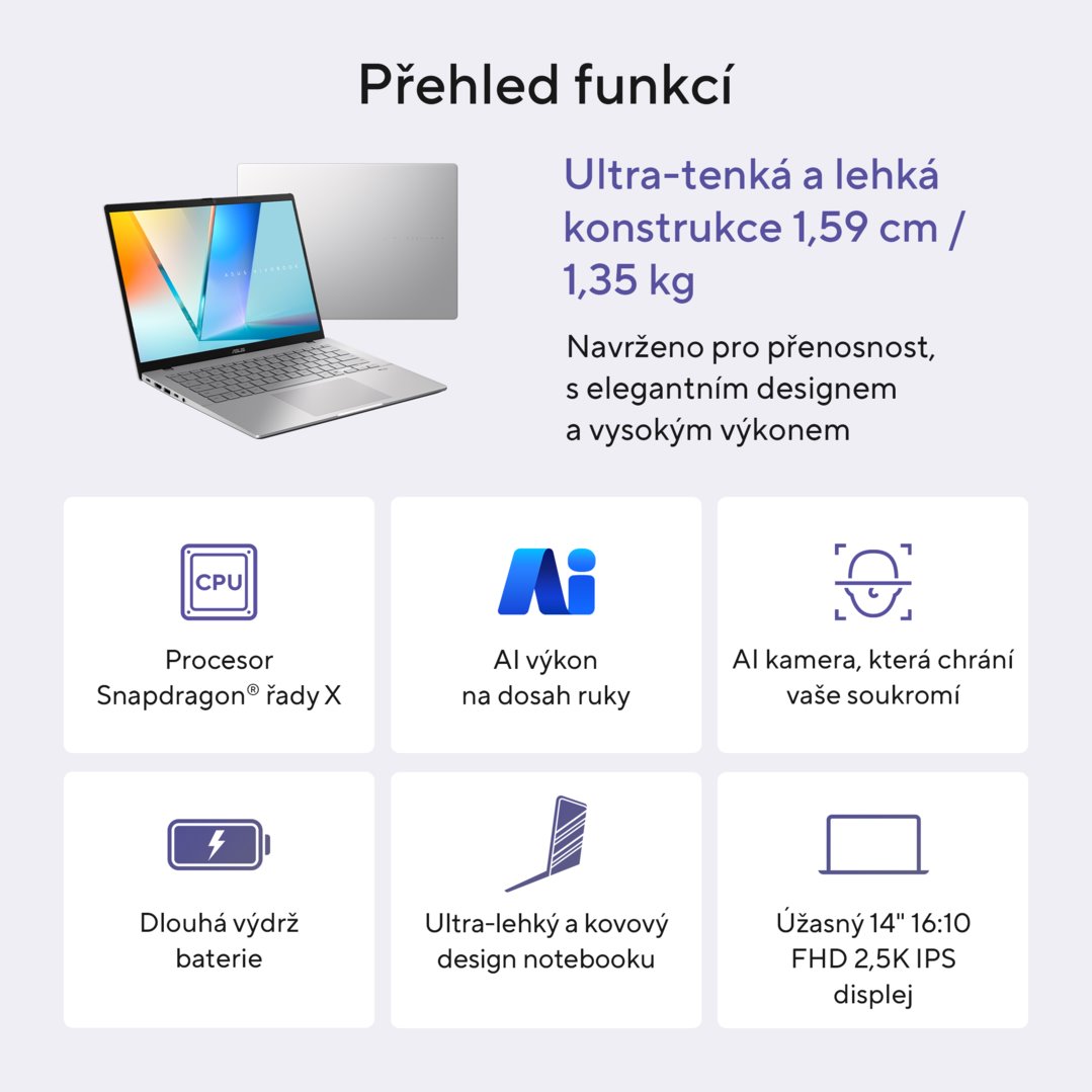 ASUS Vivobook S14 S3407QA-KP014W Matte Gray kovový