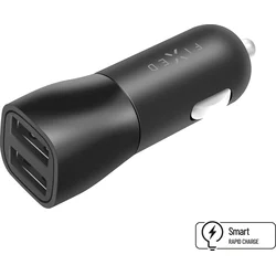 Autonabíječka FIXED s 2xUSB výstupem, 15W Smart Rapid Charge, černá