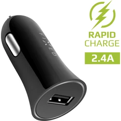 Autonabíječka FIXED s USB výstupem, 12W, černá