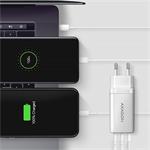 AXAGON ACU-DPQ65W, sieťová nabíjačka GaN 65 W, 3x port (USB-A + dvojitý USB-C), PD3.0/QC4+/PPS/Apple