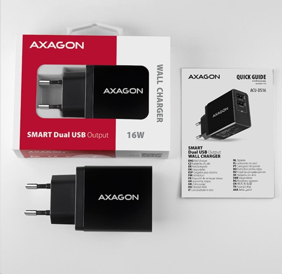 AXAGON ACU-DS16, SMART nabíjačka do siete