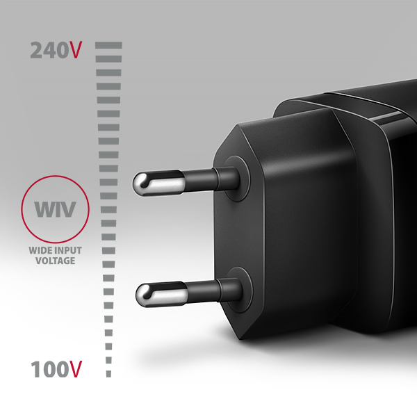 AXAGON ACU-PD20, nabíječka do sítě 20W, 1x port USB-C, PD3.0/PPS/QC4+/AFC/Apple, černá