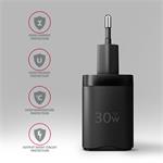 AXAGON ACU-PD30, napájacia nabíjačka 30 W, 1x port USB-C, PD3.0/PPS/QC4+/SFC/AFC/Apple, čierna