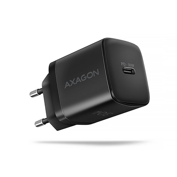 AXAGON ACU-PD30, sieťová nabíjačka 30 W, 1x port USB-C, PD3.0/PPS/QC4+/SFC/AFC/Apple, čierna