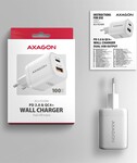 AXAGON ACU-PQ100W, GaN nabíječka do sítě 100W, USB-A + USB-C, PD3.0/PPS/QC4+/SFC2.0/Apple, bílá