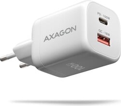 AXAGON ACU-PQ100W, GaN nabíječka do sítě 100W, USB-A + USB-C, PD3.0/PPS/QC4+/SFC2.0/Apple, bílá