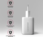 AXAGON ACU-PQ100W, GaN sieťová nabíjačka 100 W, USB-A + USB-C, PD3.0/PPS/QC4+/SFC2.0/Apple, biela
