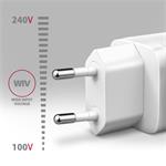 AXAGON ACU-PQ30W, Sil nabíječka do sítě 30W, 2x port (USB-A + USB-C), PD3.0/PPS/QC4+/SFC/AFC/Apple, bílá