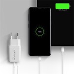 AXAGON ACU-PQ33W, GaN sieťová nabíjačka 33 W, USB-A + USB-C, biela