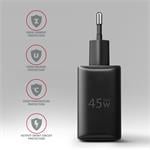 AXAGON ACU-PQ45 GaN sieťová nabíjačka 45 W, 2x port (USB-A + USB-C), PD3.0/PPS/QC4+/SFC 2.0/AFC/Apple