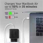 AXAGON ACU-PQ45 GaN sieťová nabíjačka 45 W, 2x port (USB-A + USB-C), PD3.0/PPS/QC4+/SFC 2.0/AFC/Apple