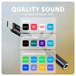 AXAGON ADA-HC, USB-C na 3,5 mm jack - Hi-Res DAC audio adaptér, 384 kHz/32bit, stereo