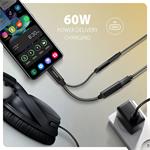 AXAGON ADA-HCPD, USB-C na 3,5 mm jack - Hi-Res DAC audio adaptér, 384 kHz/32bit, stereo, PD 60W 3A