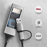 AXAGON ADE-TXCA, USB-C + USB-A 3.2 Gen 1 - Gigabitová sieťová karta, Asix AX88179, automatická inštalácia