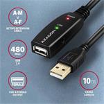 AXAGON ADR-210, USB 2.0 A-M -> A-F aktívny predlžovací / opakovací kábel, 10 m