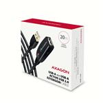 AXAGON ADR-220, USB 2.0 A-M -> A-F aktivní repeater kabel, 20m