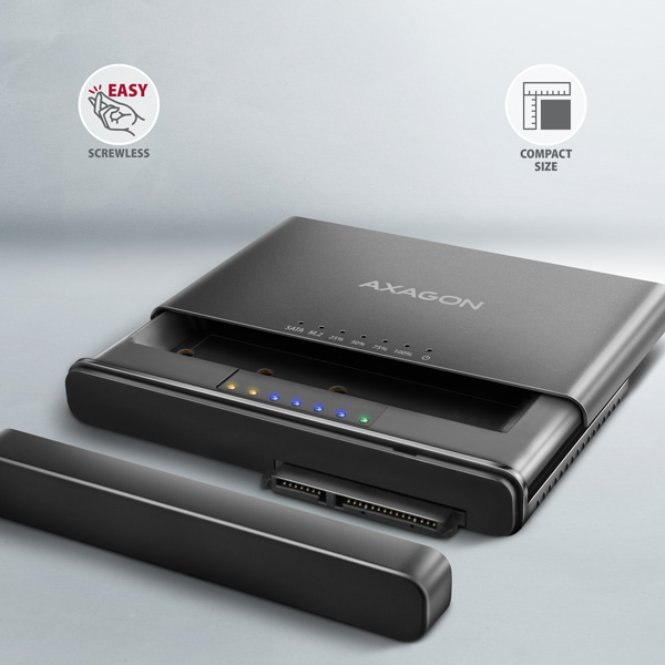 AXAGON ADSA-CC USB-C 10Gbps adaptér pro M.2 NVMe + SATA