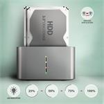 AXAGON ADSA-DC, USB-C 5Gbps - 2x SATA 6G 2.5"/3.5" SSD/HDD CLONE DUAL dokovací stanice
