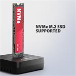 AXAGON ADSA-M2C11L, USB-C 10Gbps dokovací stanice pro 1× M.2 NVMe SSD