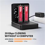 AXAGON ADSA-M2C22, dokovacia stanica USB-C s rýchlosťou 20 Gbps pre 2× SSD M.2 NVMe/SATA s funkciou klonovania