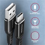 AXAGON BUCM-AM10AB, HQ kábel USB-C <-> USB-A, 1 m, USB 2.0