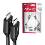 AXAGON BUCM-CM10TB, TWISTER kábel USB-C <-> USB-C, 0,6 m, USB 2.0, PD 60W 3A, ALU, tpe, čierny