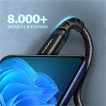 AXAGON BUCM-CM15AB, HQ kábel USB-C <-> USB-C, 1,5 m, USB 2.0, PD 60W 3A, ALU, opletenie, čierny