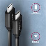 AXAGON BUCM-CM20TB, TWISTER kábel USB-C <-> USB-C, 1,1 m, USB 2.0, PD 60W 3A, ALU, tpe, čierny