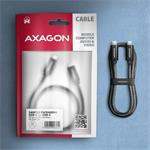 AXAGON BUCM2-CM25AB, CHARGE kábel USB-C <-> USB-C, 2,5 m, Hi-Speed USB, PD 240W 5A, ALU, opletenie, čierny