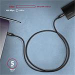 AXAGON BUCM3-CM10AB, SPEED kábel USB-C USB-C, 1m, čierny