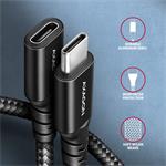 AXAGON BUCM32-CF15AB predlžovací kábel USB-C (M) <-> USB-C (F), 1,5 m, USB 20Gbps, PD 240W ALU opletenie