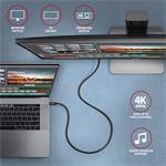 AXAGON BUCM32-CM05AB, SPEED+ kábel USB-C <-> USB-C, 0,5 m, USB 20Gbps, PD 100W 5A, 4K HD, ALU, opletenie