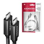 AXAGON BUCM32-CM15AB, kábel SPEED+ USB-C <-> USB-C, 1,5 m, USB 20 Gbps, PD 100 W 5 A, 4K HD, hliník, opletenie