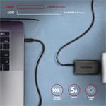 AXAGON BUCM32-CM15AB, kábel SPEED+ USB-C <-> USB-C, 1,5 m, USB 20 Gbps, PD 100 W 5 A, 4K HD, hliník, opletenie