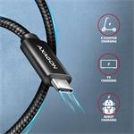 AXAGON BUCM4X-CM05AB NewGEN+ kábel USB-C <-> USB-C, 0,5 m, USB4 Gen 3×2, PD 240W 5A, 8K HD, ALU, opletenie, čierny