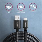 AXAGON BUMM-AM10AB, HQ kabel Micro USB <-> USB-A, 1m