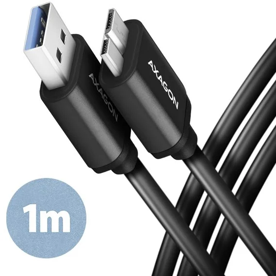AXAGON BUMM3-AM10AB, kábel SPEED microUSB <-> USB-A, 1 m