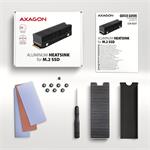 AXAGON CLR-M2XT, hliníkový pasívny chladič pre jednostranné a obojstranné SSD M.2, výška 24 mm