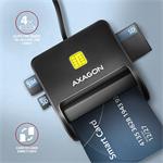 AXAGON CRE-SM3SD, USB-A FlatReader 4-slotová čítačka čipových kariet (eCard) SD/microSD/SIM, 1,3 m kábel