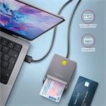 AXAGON CRE-SM3T, USB-A FlatReader kontaktná čítačka kariet Smart card (eObčanka), kábel 1,3 m