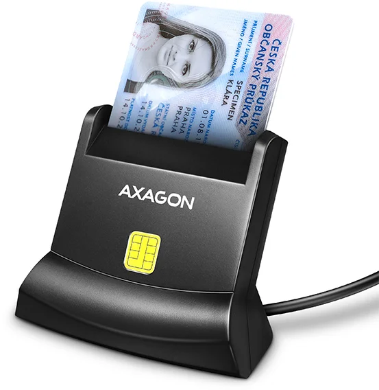 AXAGON CRE-SM4N, USB-A StandReader kontaktná čítačka kariet Smart card (eObčanka), kábel 1,3 m