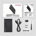 AXAGON EE25-GTR, USB-C 10Gb/s - SATA 6G 2,5" RIBBED box, čierny