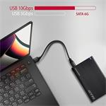 AXAGON EE25-GTR, USB-C 10Gb/s - SATA 6G 2,5" RIBBED box, čierny